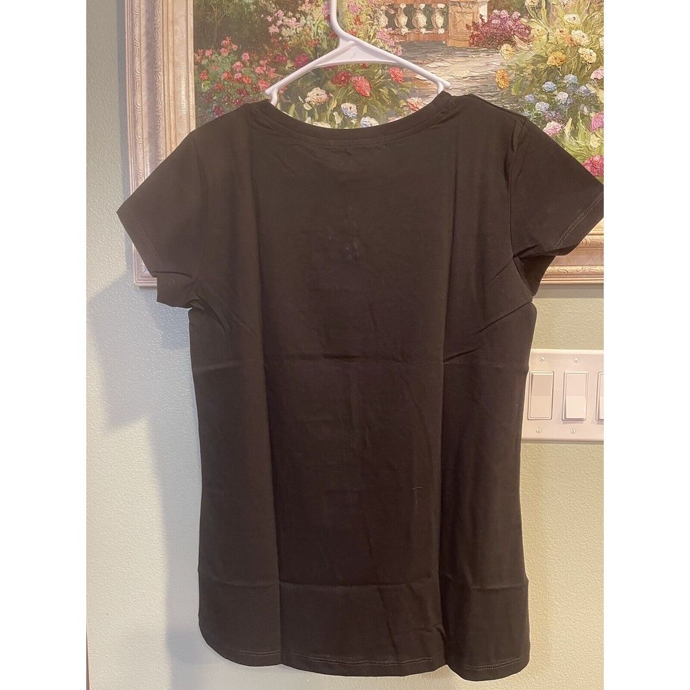 Vinizbena  Shopping Lady And Cat Rhinestone Woman Black Size  3XL T-Shirt  New - Picture 6 of 16